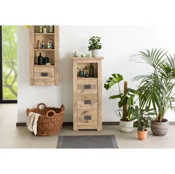 Komoda Komoda mango 50x30x120 bělená lakovaná IRON