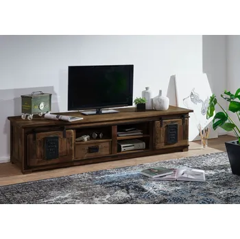 Televizní stolek TV stolek mango 200x55x50 hnědá lakovaná IRON