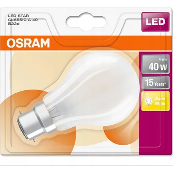 Žárovka LEDVANCE LED žárovka B22d 4W 230V 470lm 2700K