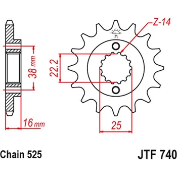 Motodíl JT řetězové kolo přední 2050 15 s gumou DUCATI 796/916/944/996 (205015JTRB) (řetěz 525) (JT řetězové kolo přední 2050 15 s gumou DUCATI 796/916/944/996 (205015JTRB) (řetěz 525))