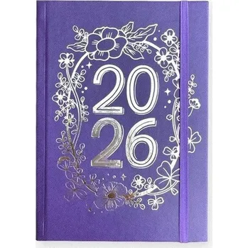 Diář Chaukiss Ilustrovaný diář B6 týdenní 2026 fialový