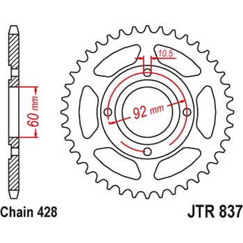 Řetězová sada pro motocykl JT rozeta 838 39 YAMAHA RD 125 75-81, RD 200 78-81 (83839JT) (řetěz 428) (JT rozeta 838 39 YAMAHA RD 125 75-81, RD 200 78-81 (83839JT) (řetěz 428))