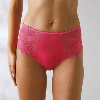 Kalhotky Blancheporte Sada 2 kalhotek maxi z mikrovlákna a krajky fuchsie+slonová kost 54/56