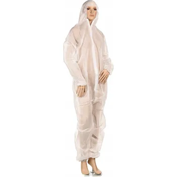 JEDNORÁZOVÁ OCHRANNÁ KOMBINEZA z netkané textilie, bílá - malířská s kapucí XXL - 1 ks