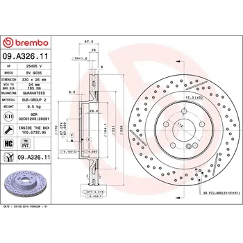 Brzdový kotouč Brzdový kotouč BREMBO 09.A326.11
