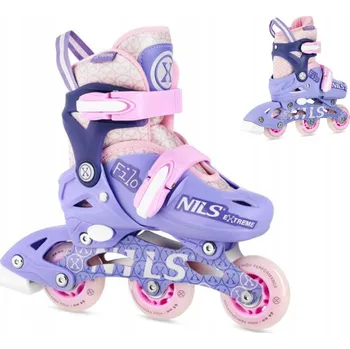 Kolečkové brusle Brusle 2v1 reakční pro děti kolečkové brusle vel. XS(26-29) fialové Nils