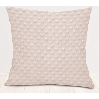 Povlak na polštářek Dětský povlak na polštář Minky 3D puntíky MKP-010 Pudrově béžový 50 x 60 cm