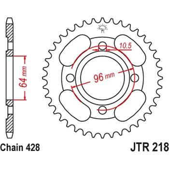Řetězová sada pro motocykl JT rozeta 4521 44 HONDA CG 125 00-06 (452144JT) (řetěz428) (JT rozeta 4521 44 HONDA CG 125 00-06 (452144JT) (řetěz428))