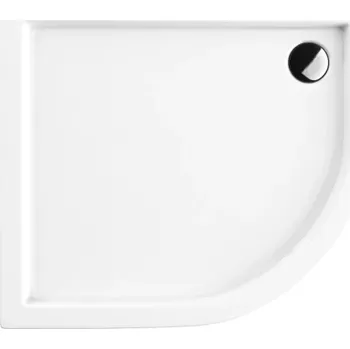 Sprchová vanička OMNIRES - RIVERSIDE akrylátová sprchová vanička čtvrtkruh, levá 90 x 80 cm bílá lesk /BP/ RIVERSIDE80/90/LBP