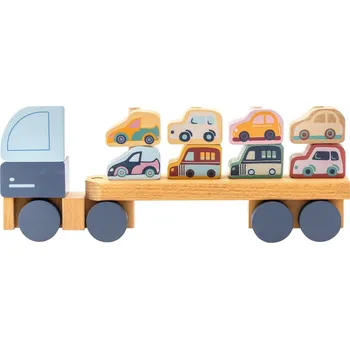 plyšák CUBIKA Pastel 15924 Kamion s auty - dřevěná skládačka 12 dílů