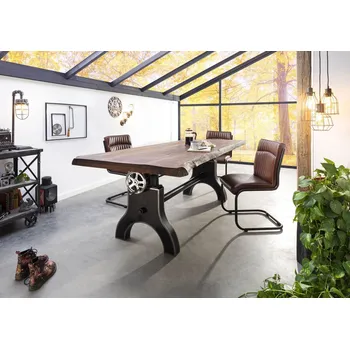 Jídelní stůl MANCHESTER Jídelní stůl mango 220x100x80-101 výškově nastavitelný přírodní olejovaný