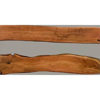 Jídelní stůl Jídelní stůl akácie s epoxidovou pryskyřicí 200x100x76 přírodní lakovaný / epoxidový šedý rovný okraj EPOXY 4