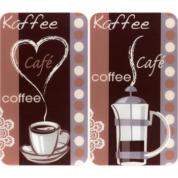 Sada 2 skleněných krytů na sporák Maximex Coffee, 52 x 30 cm ID_1416523