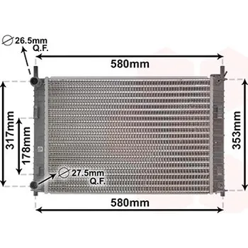 Chladič motoru Chladič, chlazení motoru VAN WEZEL 18002326