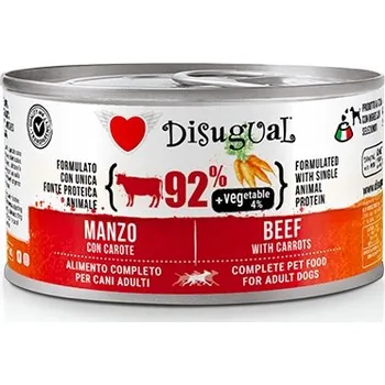 Krmivo pro psa Disugual Hovězí s mrkví 150g Mokré Krmivo pro psy se zeleninou