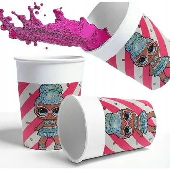 Party nádobí LOL KELÍMKY KELÍMKY S PŘEKVAPENÍM PRO DĚTI K NAROZENINÁM 200 ML 8 KS