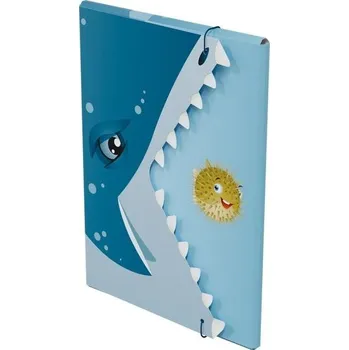 Set školních potřeb Teczka A4 z gumką szczęka - Rekin