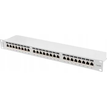 Patch panel Lanberg Patch panel Lanberg 24 port 1U kat.6A stíněný šedý