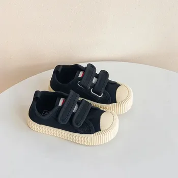 Chlapecké tenisky Plátěné tenisky na suchý zip pro kluky i holky Velikost: 22, Barva (Varianta): Černá