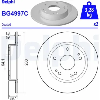 Brzdový kotouč Brzdový kotouč DELPHI BG4997C