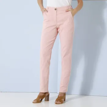 Dámské kalhoty Strečové chino kalhoty růžová pudrová 46