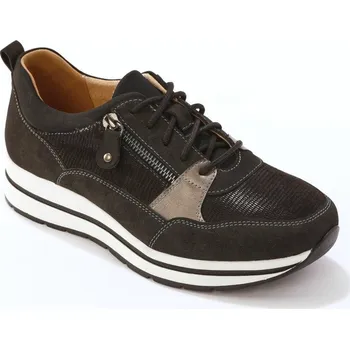 Dámské tenisky Tenisky na klínku, se zipem a tkaničkami černá 39