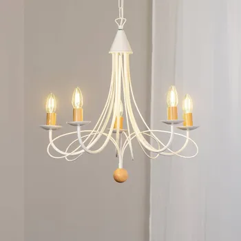 Lampička ONLI Lustr Milvia, pětilampový, bílý/barva dřeva, kov bílá, barva dřeva 5 x 6 W LED - Doprava zdarma