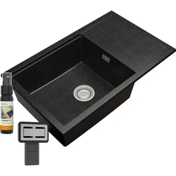Granitový dřez Granitový dřez JEDNOKOMOROVÝ S ODKAPÁVAČEM ZLATÝ sifon impregnace ROJA