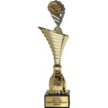 Zlatý pohár, soška Cyklistika 34 cm + Štítek s GRAVÍROVÁNÍM DÁREK