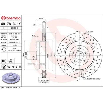 Brzdový kotouč Brzdový kotouč BREMBO 09.7813.1X