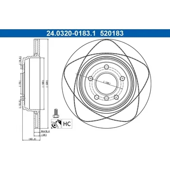 Brzdový kotouč Brzdový kotouč ATE 24.0320-0183.1