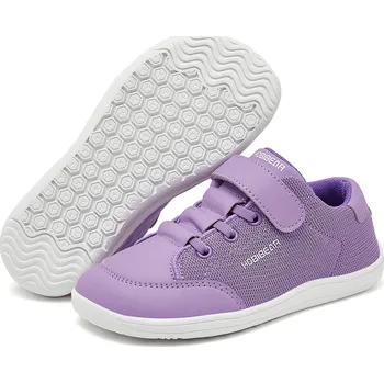 Chlapecké tenisky Dětské barefoot tenisky s háčkovým zapínáním a podrážkou Velikost: 35, Barva (Varianta): Fialová