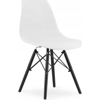 Jídelní židle Židle OSAKA bílá / černé nohy x 3