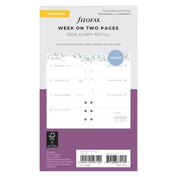 Náplň do diáře Filofax, Diářový set Garden 2026, Osobní