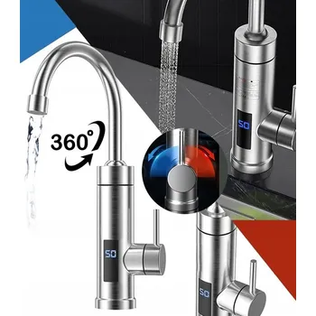 Průtokový ohřívač ELEKTRICKÝ PRŮTOKOVÝ OHŘÍVAČ VODY BATERIE LED 30 - 60 STUPŇŮ 3000W