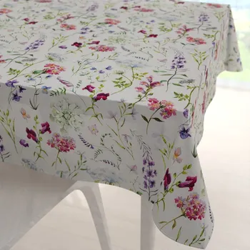 ubrus Dekorační čtvercový ubrus PML-098 Luční květiny na smetanovém 40x40 cm