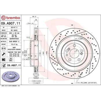 Brzdový kotouč Brzdový kotouč BREMBO 09.A907.11