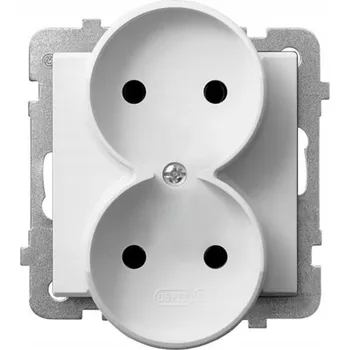 Elektrická zásuvka Dvojitá zásuvka bez uzemnění Bílá matná Ospel Sonata - GP-2RR/m/75