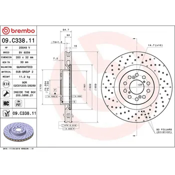 Brzdový kotouč Brzdový kotouč BREMBO 09.C338.11