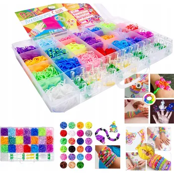 kreativní sada Sada gumiček na výrobu bižuterie Tadekmark 300 ks, plastové, EN 71