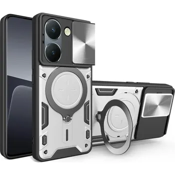 Pouzdro na mobilní telefon Rotatable odolný kryt na Vivo Y36 - stříbrný