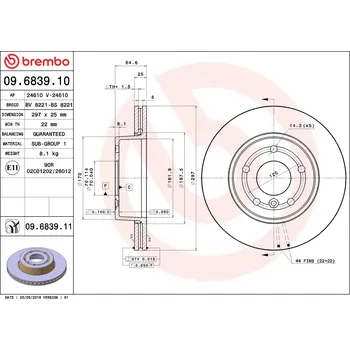 Brzdový kotouč Brzdový kotouč BREMBO 09.6839.11