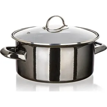 BANQUET METALLIC Black Hrnec smaltovaný 22 cm 3,7 l s poklicí