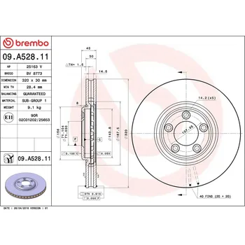 Brzdový kotouč Brzdový kotouč BREMBO 09.A528.11