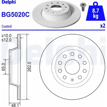 Brzdový kotouč Brzdový kotouč DELPHI BG5020C