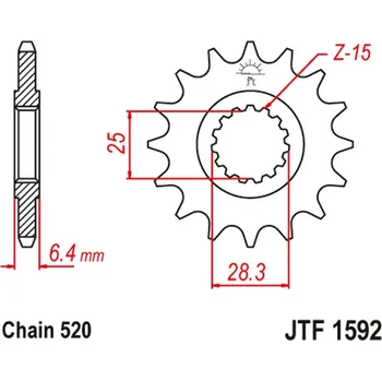 Auto-moto JT řetězové kolo přední 2168 16 YAMAHA YFZ 450/YFM 700 raptor 06-19 (216816JT) (řetěz 520) (JT řetězové kolo přední 2168 16 YAMAHA YFZ 450/YFM 700 raptor 06-19 (216816JT) (řetěz 520))