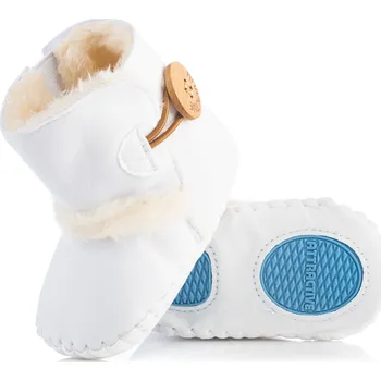 Capáčky Bílé kozačky pro miminko, teplé capáčky boty na podzim, velikost 17/18