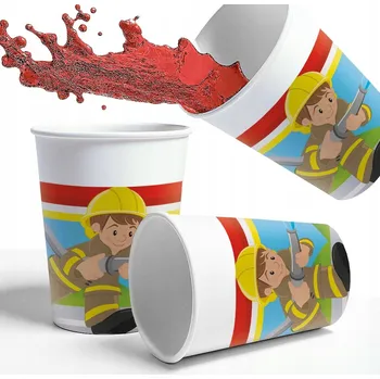 Jednorázové nádobí Papírové KELÍMKY HASIČ pohádka pro děti k narozeninám 200 ML 8 ks