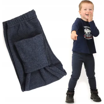 LAEMI dětské legíny dlouhé zateplené bavlna modré velikost 110