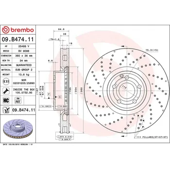 Brzdový kotouč Brzdový kotouč BREMBO 09.B474.11